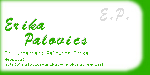 erika palovics business card